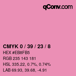 Color code: CMYK 0 / 39 / 23 / 8 | qconv.com