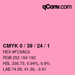 カラーコード: CMYK 0 / 39 / 24 / 1 | qconv.com