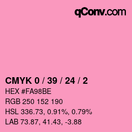 Farbcode: CMYK 0 / 39 / 24 / 2 | qconv.com