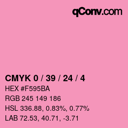 カラーコード: CMYK 0 / 39 / 24 / 4 | qconv.com
