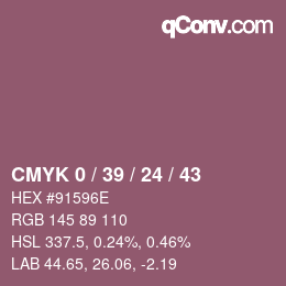 Color code: CMYK 0 / 39 / 24 / 43 | qconv.com