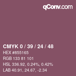 颜色代码: CMYK 0 / 39 / 24 / 48 | qconv.com
