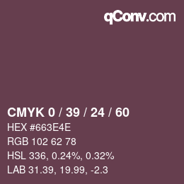 カラーコード: CMYK 0 / 39 / 24 / 60 | qconv.com