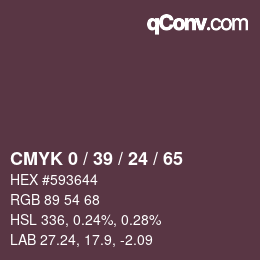 Color code: CMYK 0 / 39 / 24 / 65 | qconv.com