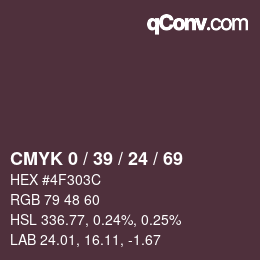 カラーコード: CMYK 0 / 39 / 24 / 69 | qconv.com