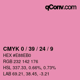 カラーコード: CMYK 0 / 39 / 24 / 9 | qconv.com