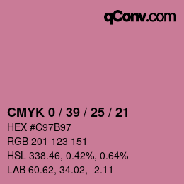 Color code: CMYK 0 / 39 / 25 / 21 | qconv.com