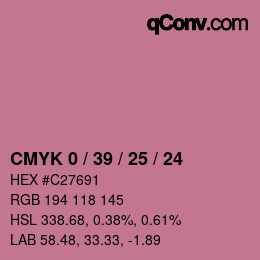 颜色代码: CMYK 0 / 39 / 25 / 24 | qconv.com