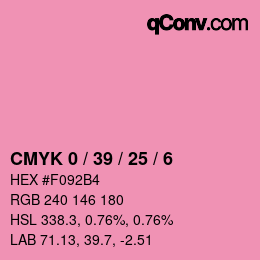 カラーコード: CMYK 0 / 39 / 25 / 6 | qconv.com