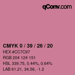 Color code: CMYK 0 / 39 / 26 / 20 | qconv.com