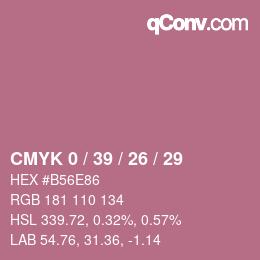 Color code: CMYK 0 / 39 / 26 / 29 | qconv.com