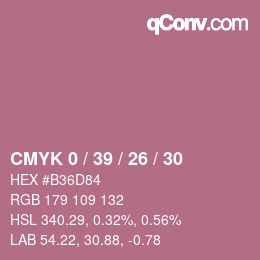 Color code: CMYK 0 / 39 / 26 / 30 | qconv.com