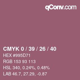 Código de color: CMYK 0 / 39 / 26 / 40 | qconv.com