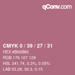 颜色代码: CMYK 0 / 39 / 27 / 31 | qconv.com