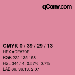 カラーコード: CMYK 0 / 39 / 29 / 13 | qconv.com