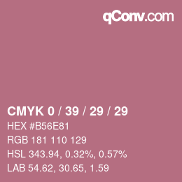 カラーコード: CMYK 0 / 39 / 29 / 29 | qconv.com