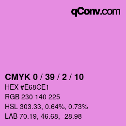 カラーコード: CMYK 0 / 39 / 2 / 10 | qconv.com