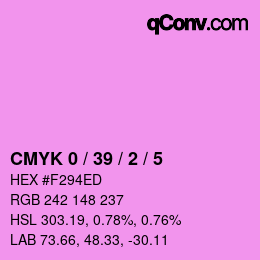 カラーコード: CMYK 0 / 39 / 2 / 5 | qconv.com