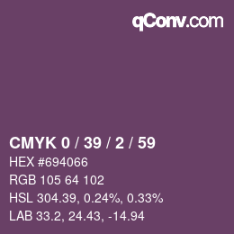 Color code: CMYK 0 / 39 / 2 / 59 | qconv.com