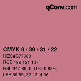 Código de color: CMYK 0 / 39 / 31 / 22 | qconv.com