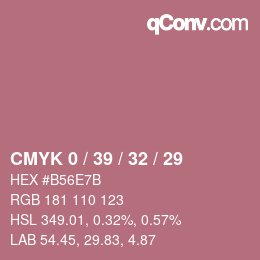 カラーコード: CMYK 0 / 39 / 32 / 29 | qconv.com