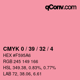 カラーコード: CMYK 0 / 39 / 32 / 4 | qconv.com
