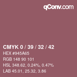 カラーコード: CMYK 0 / 39 / 32 / 42 | qconv.com