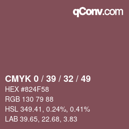 カラーコード: CMYK 0 / 39 / 32 / 49 | qconv.com