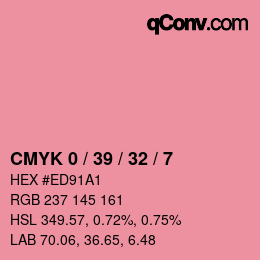 カラーコード: CMYK 0 / 39 / 32 / 7 | qconv.com