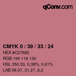 Color code: CMYK 0 / 39 / 33 / 24 | qconv.com