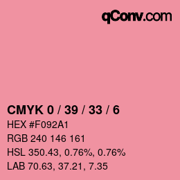 カラーコード: CMYK 0 / 39 / 33 / 6 | qconv.com