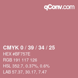 Color code: CMYK 0 / 39 / 34 / 25 | qconv.com
