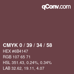 Color code: CMYK 0 / 39 / 34 / 58 | qconv.com