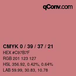 Color code: CMYK 0 / 39 / 37 / 21 | qconv.com