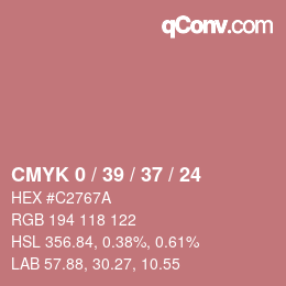 Color code: CMYK 0 / 39 / 37 / 24 | qconv.com