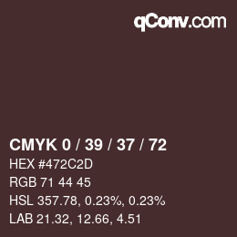 颜色代码: CMYK 0 / 39 / 37 / 72 | qconv.com