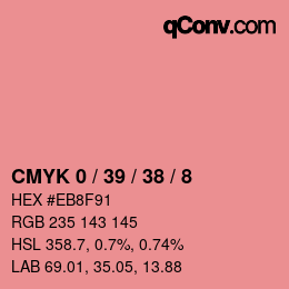 カラーコード: CMYK 0 / 39 / 38 / 8 | qconv.com