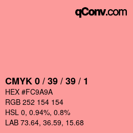 カラーコード: CMYK 0 / 39 / 39 / 1 | qconv.com