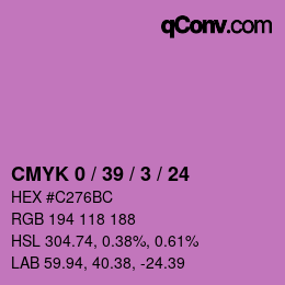 颜色代码: CMYK 0 / 39 / 3 / 24 | qconv.com