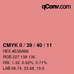 Color code: CMYK 0 / 39 / 40 / 11 | qconv.com