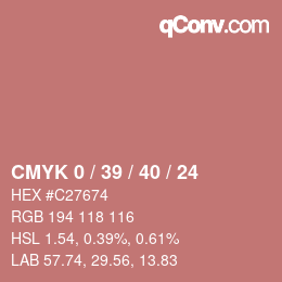 Color code: CMYK 0 / 39 / 40 / 24 | qconv.com