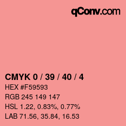 カラーコード: CMYK 0 / 39 / 40 / 4 | qconv.com