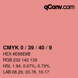 Color code: CMYK 0 / 39 / 40 / 9 | qconv.com