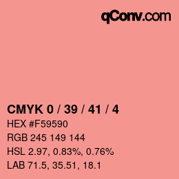 Color code: CMYK 0 / 39 / 41 / 4 | qconv.com