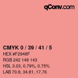 Color code: CMYK 0 / 39 / 41 / 5 | qconv.com