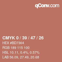 Color code: CMYK 0 / 39 / 47 / 26 | qconv.com