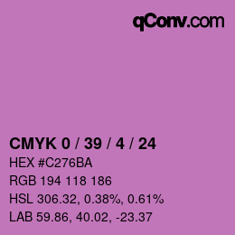 颜色代码: CMYK 0 / 39 / 4 / 24 | qconv.com