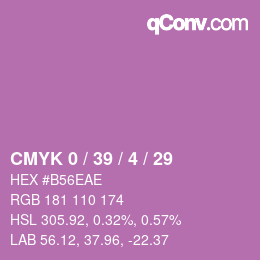 カラーコード: CMYK 0 / 39 / 4 / 29 | qconv.com