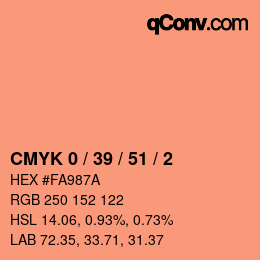 Color code: CMYK 0 / 39 / 51 / 2 | qconv.com