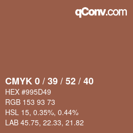 Color code: CMYK 0 / 39 / 52 / 40 | qconv.com